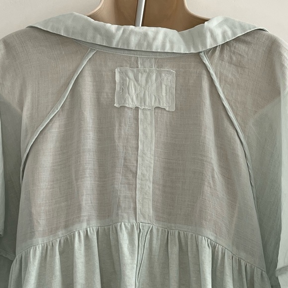 Free People Sunray Babydoll Top Oversized Mint Green Size XS Boho Beachy - Picture 9 of 16